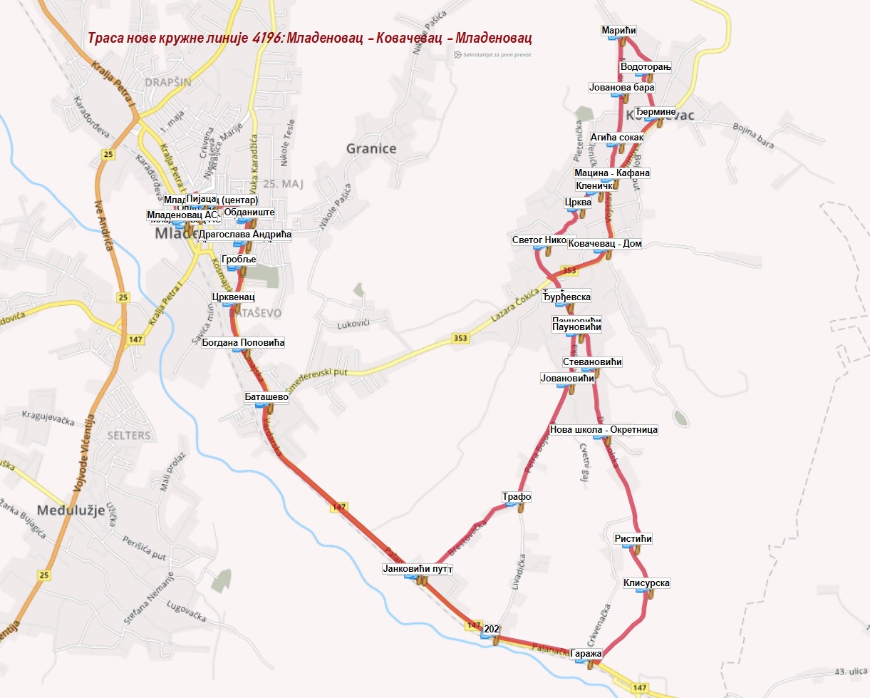 Od 25.01.2018 uspostavlja se nova autobuska linija broj 4196